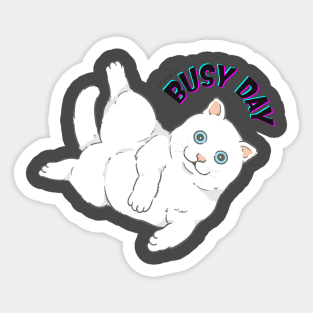 Busy Cat Sticker